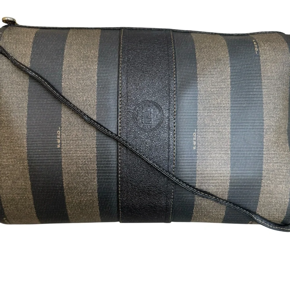 FENDI Vintage Pequin Striped Shoulder Bag Large Crossbody - Picture 6 of 17